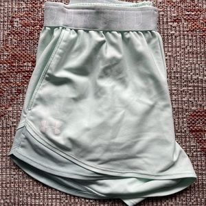 Under Armour Women's Play Up 3.0 Shorts , Seaglass Blue/ White